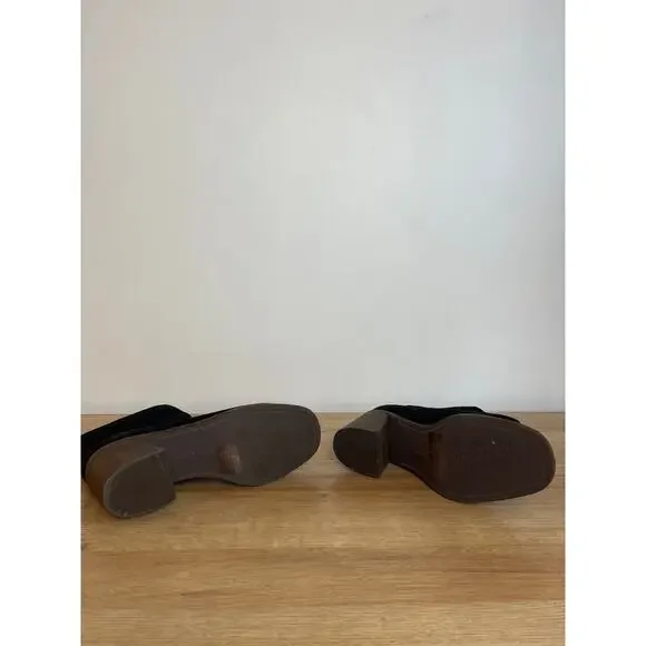 Lucky Brand Womens Ryemi Bootie Peep Toe Suede Size 7.5 Black Pull-On Fall Boho - Picture 7 of 8